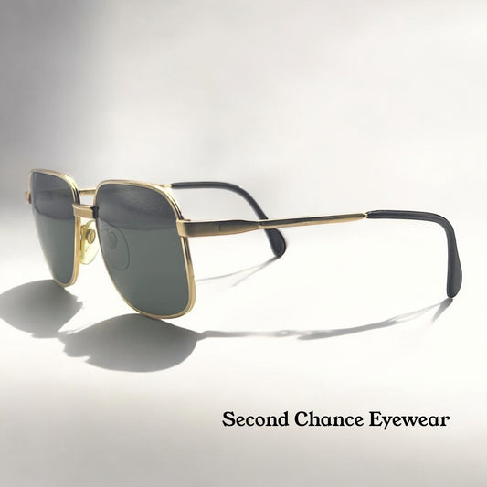 Vintage New|Old Leonard Harley Gold Plated Sunglasses- Mod. Lh1010 Gp 18Ct. 55Mm