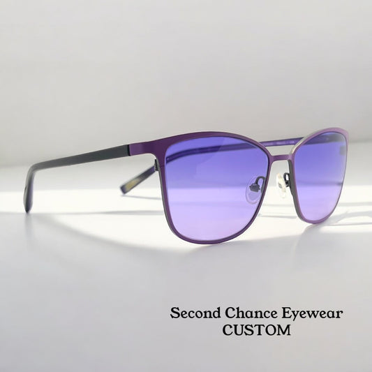 Kung Fu Eyes Sophia 159 Purple Titanium Sunglasses w|New, Custom Gradient Lenses