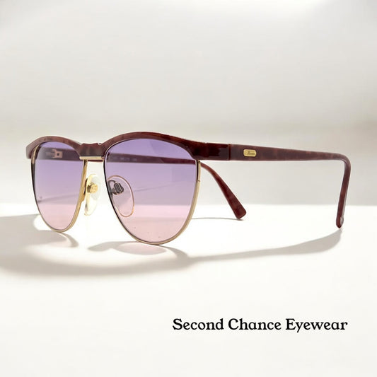 Silhouette V6055 6081 Vintage Sunglasses w|New Pink-Purple Custom Lenses-54mm-Austria