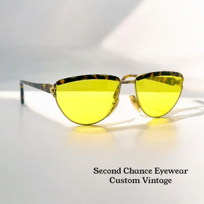 Kuchler K 80 Vintage Sunglasses-Gold & Tortois3 w|New, Custom Solid Yellow Lenses-Unworn
