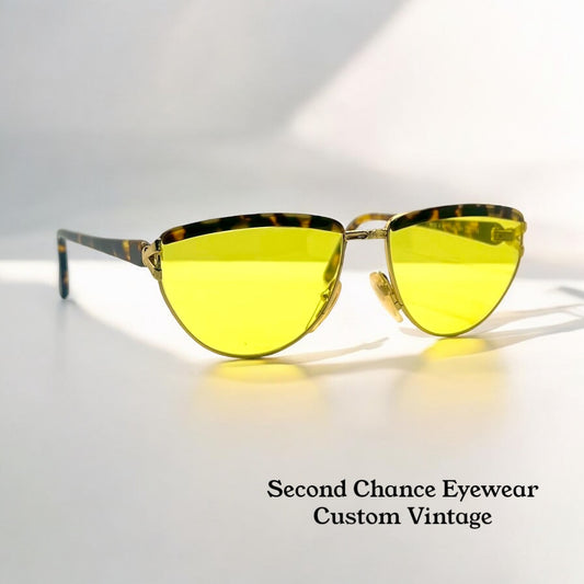 Kuchler K 80 Vintage Sunglasses-Gold & Tortois3 w|New, Custom Solid Yellow Lenses-Unworn
