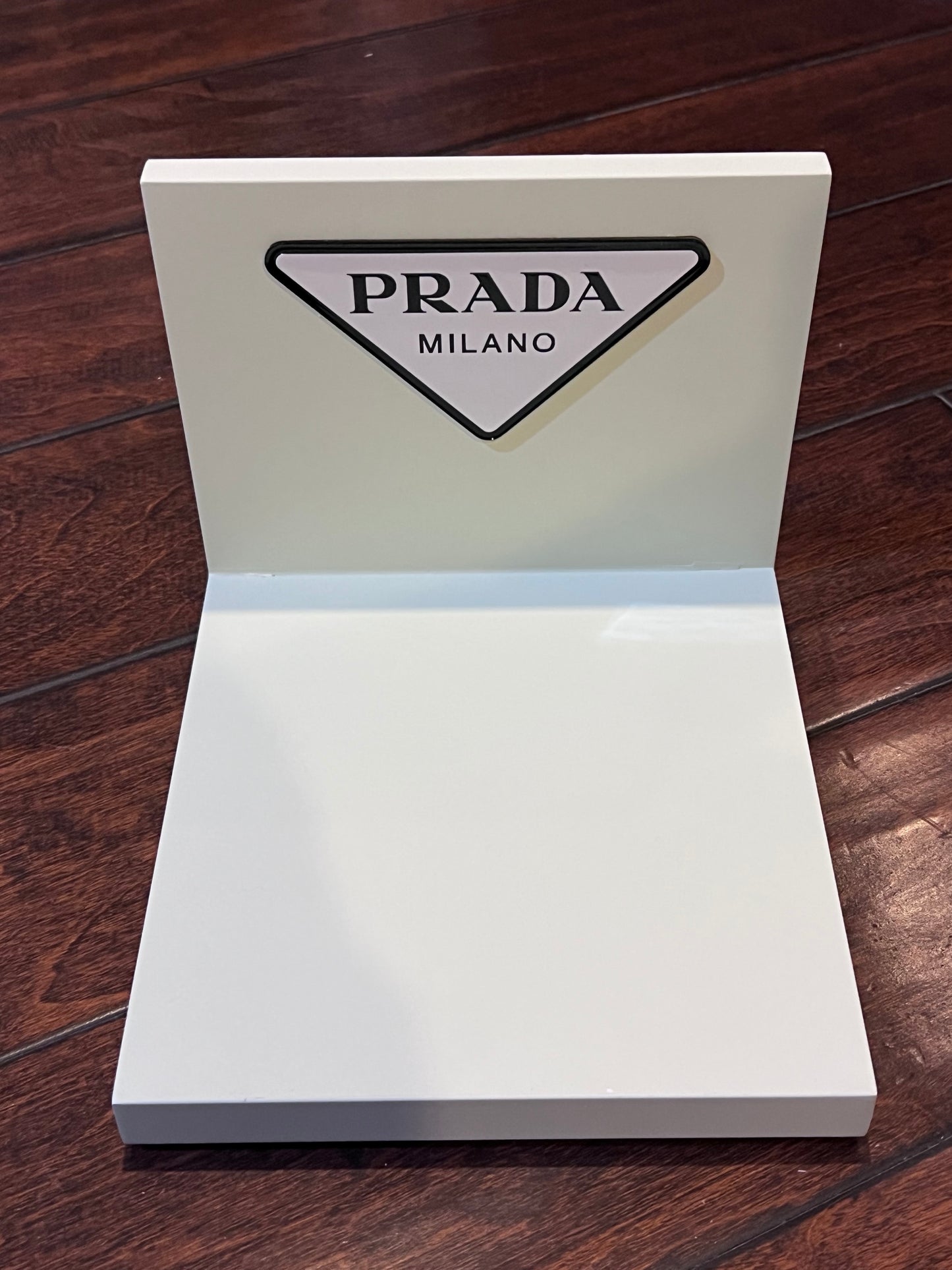 Prada “L-Shaped” Counter Display Magnetic Logo-Brand New-Retail Branded Display