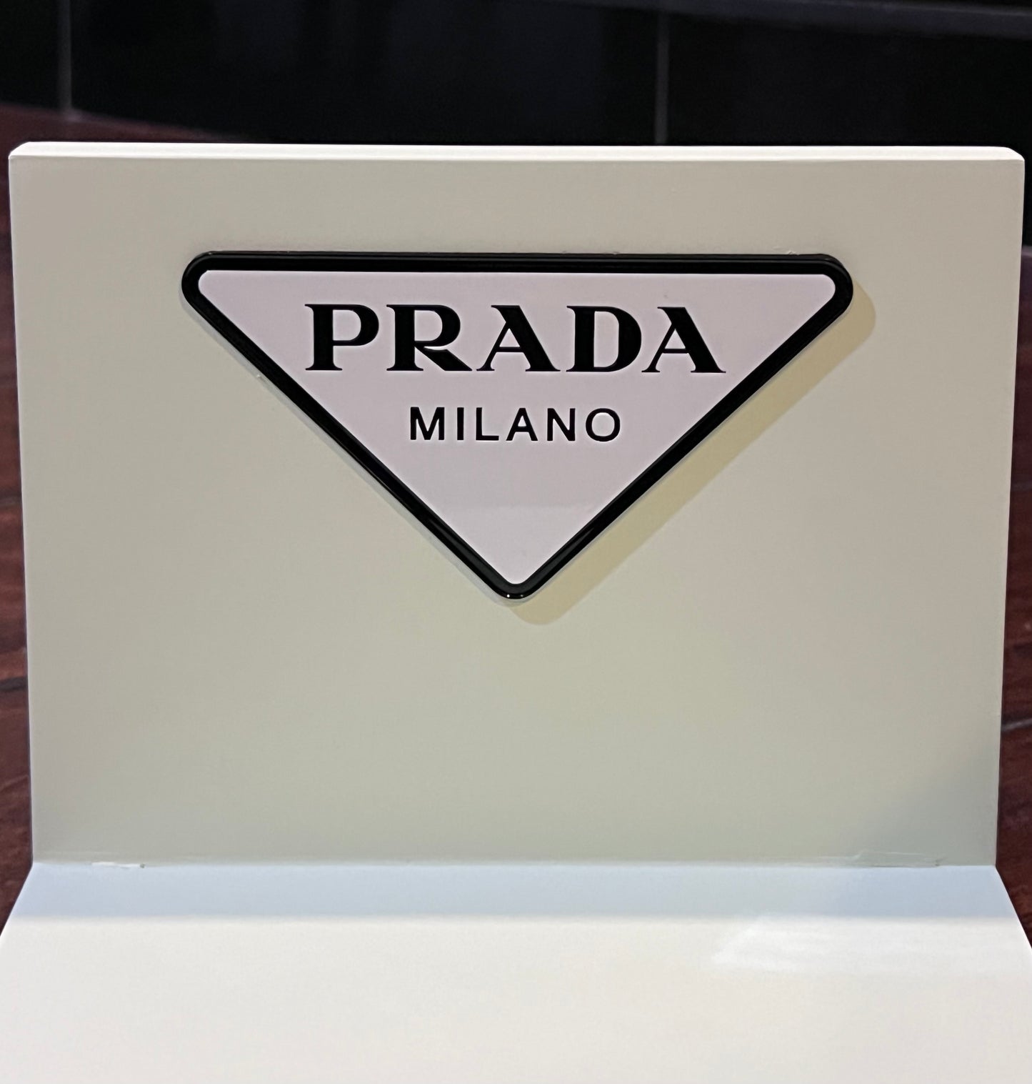Prada “L-Shaped” Counter Display Magnetic Logo-Brand New-Retail Branded Display
