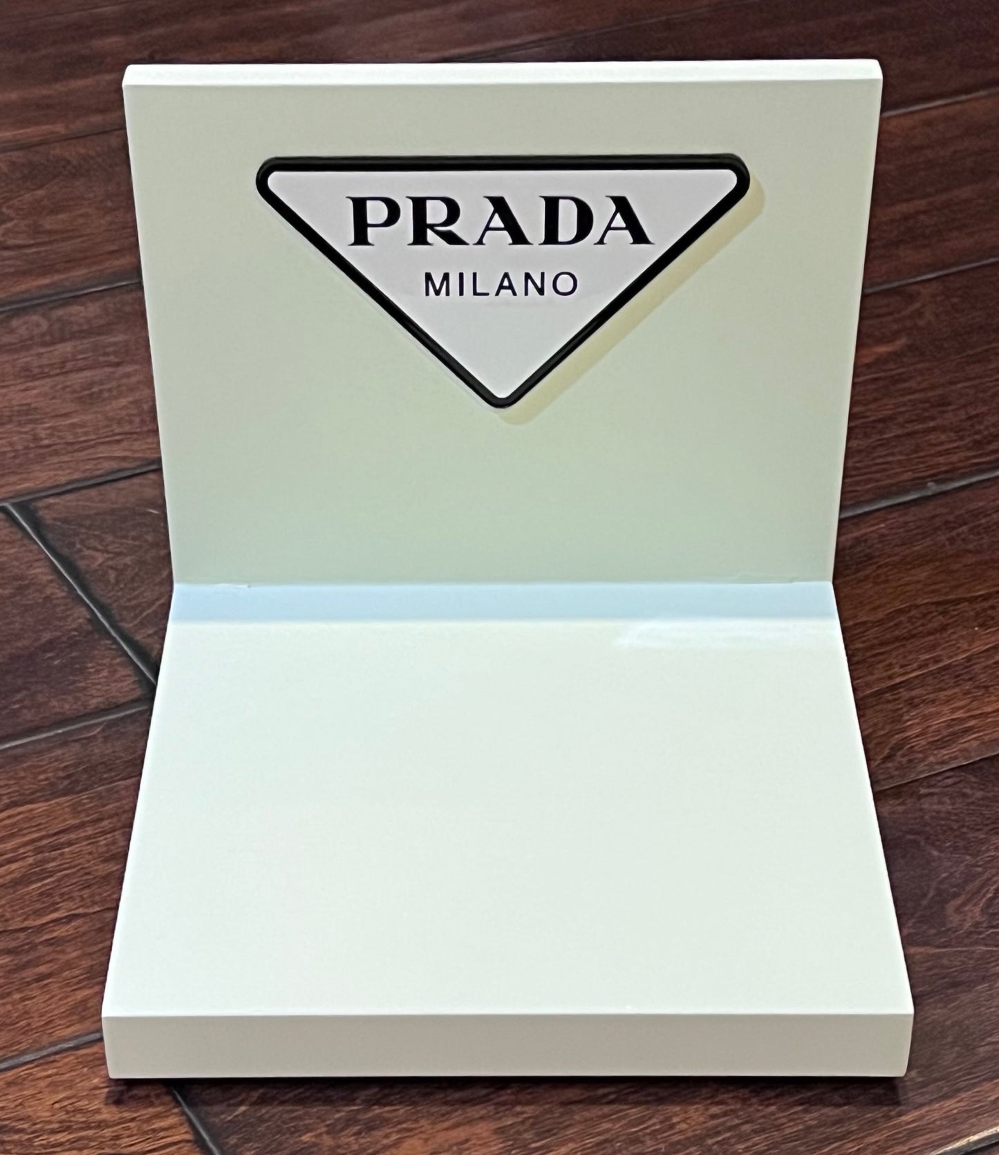 Prada “L-Shaped” Counter Display Magnetic Logo-Brand New-Retail Branded Display