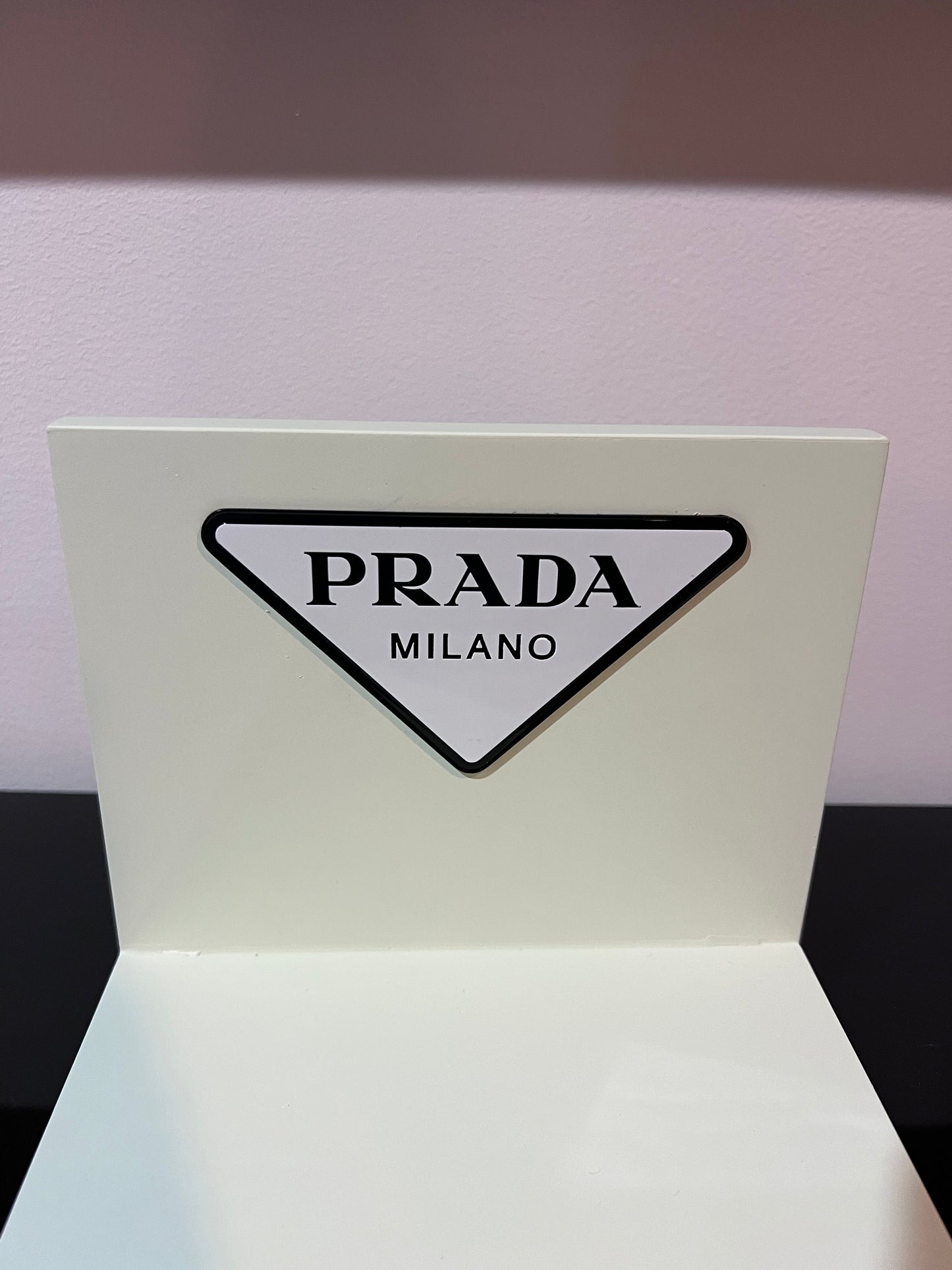 Prada “L-Shaped” Counter Display Magnetic Logo-Brand New-Retail Branded Display