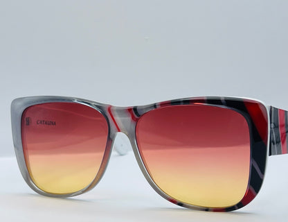 Ultra Catalina 4 Striped Sunglasses-Vintage 1980’S-With Brand New “Berkos Designs” Lenses
