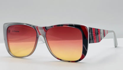 Ultra Catalina 4 Striped Sunglasses-Vintage 1980’S-With Brand New “Berkos Designs” Lenses