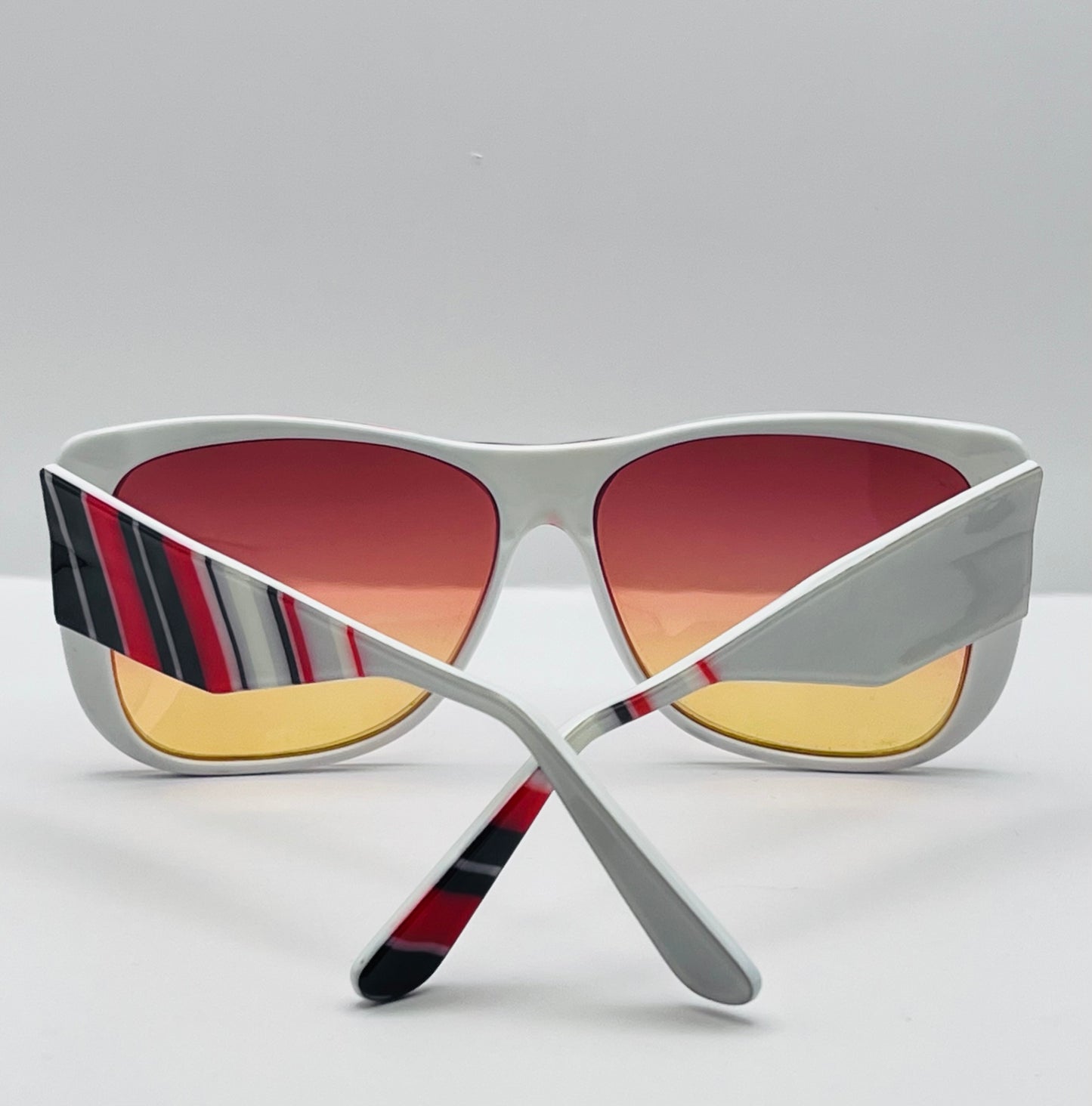 Ultra Catalina 4 Striped Sunglasses-Vintage 1980’S-With Brand New “Berkos Designs” Lenses