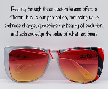 Ultra Catalina 4 Striped Sunglasses-Vintage 1980’S-With Brand New “Berkos Designs” Lenses