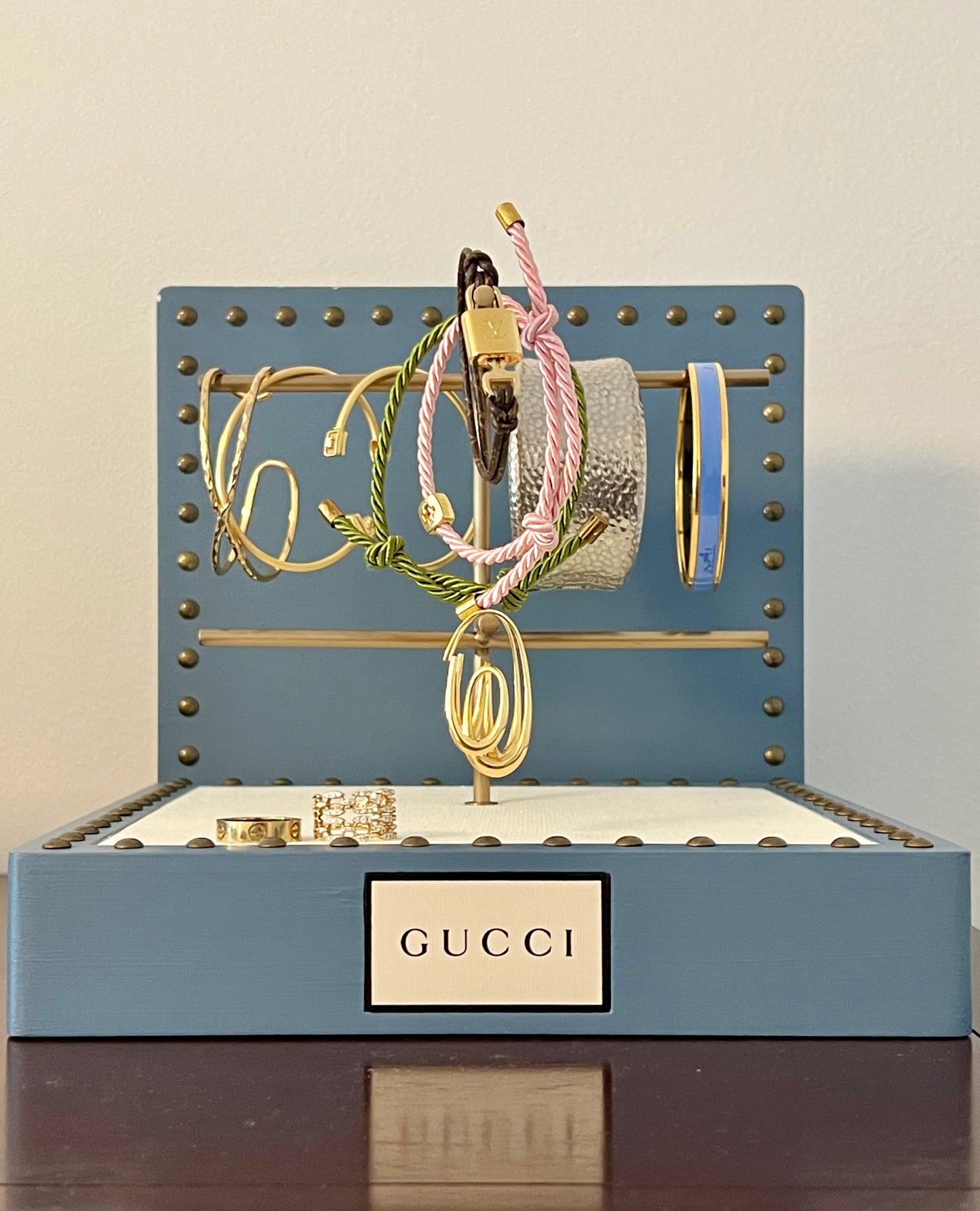 Gucci Studded Flat-Back Dresser Countertop Display | With Fixture | Rare | Mint