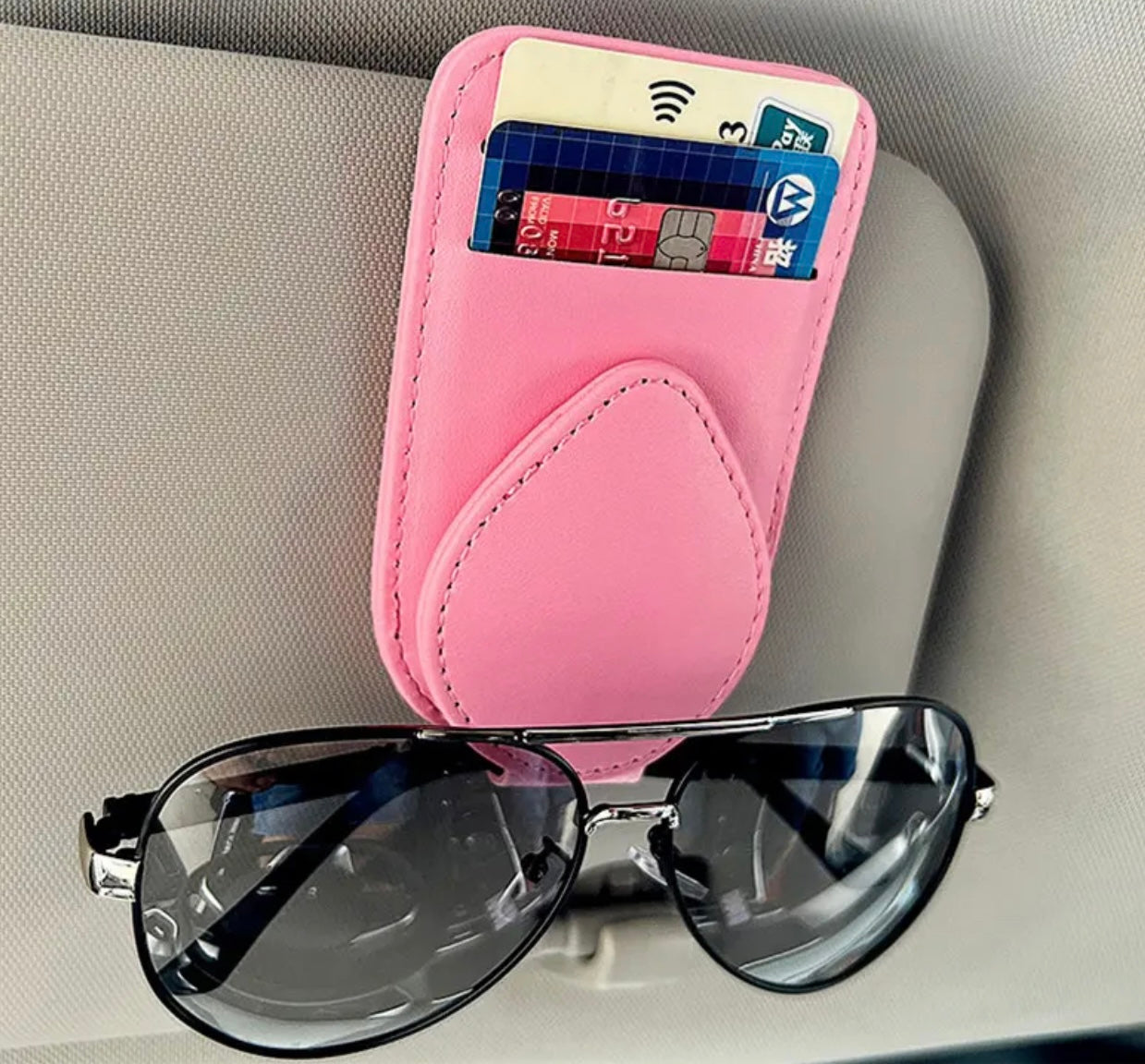 Double Slot-Magnetic Closure- Eyewear Visor Clip-Universal Fit-Card Fastener-Brand New