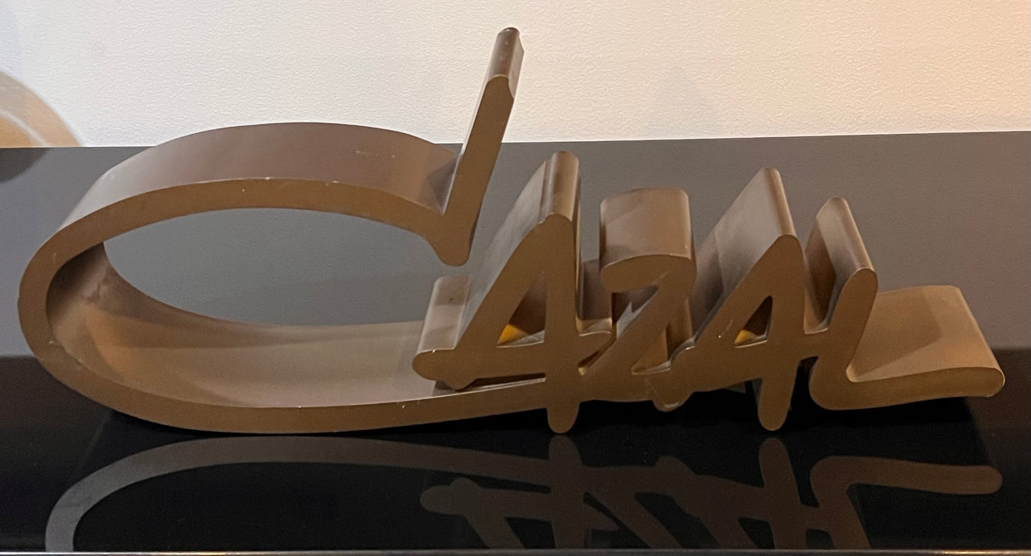 Cazal Logo Retail Countertop Display- 3D Sign- In Great Condition - Bronze