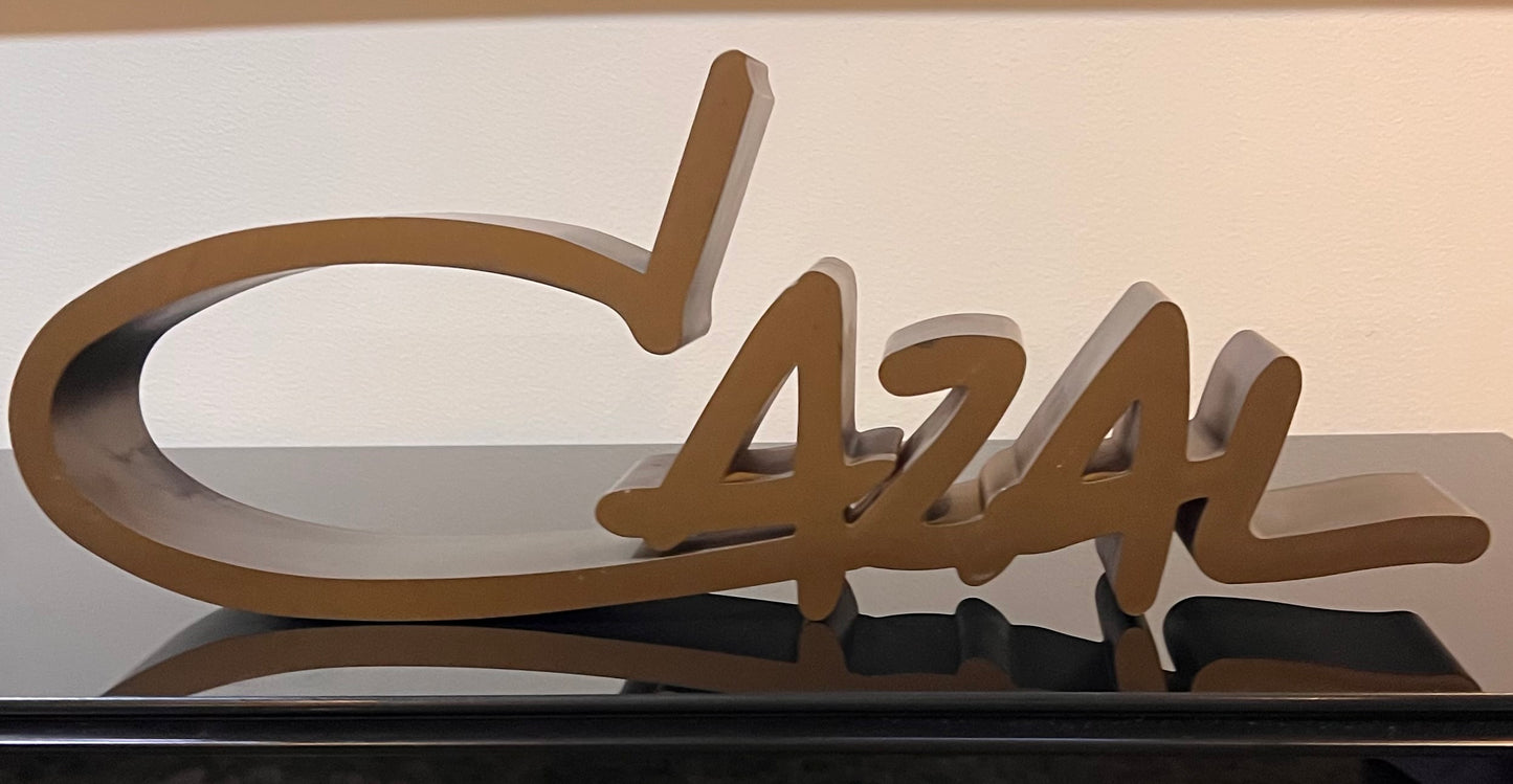 Cazal Logo Retail Countertop Display- 3D Sign- In Great Condition - Bronze