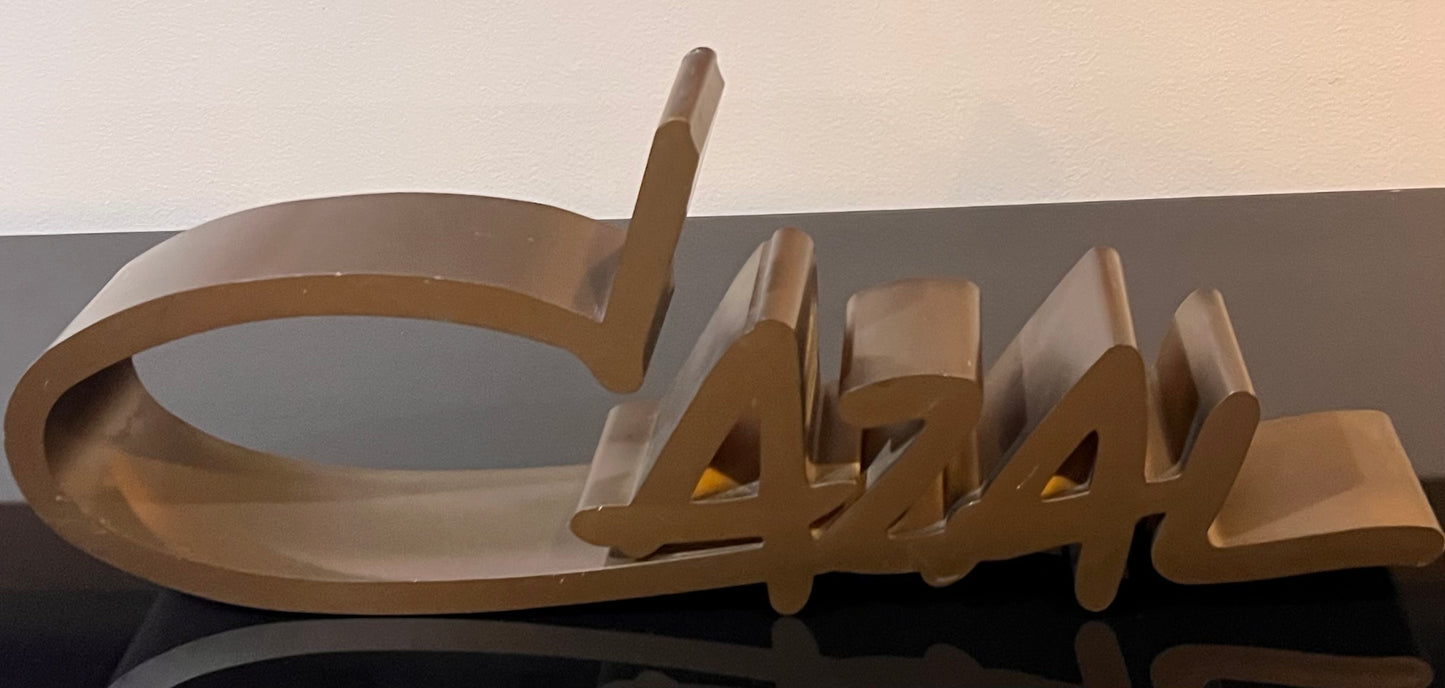 Cazal Logo Retail Countertop Display- 3D Sign- In Great Condition - Bronze