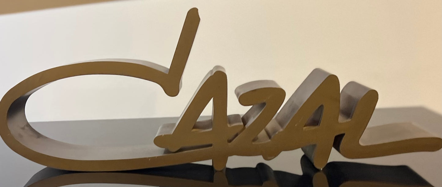 Cazal Logo Retail Countertop Display- 3D Sign- In Great Condition - Bronze