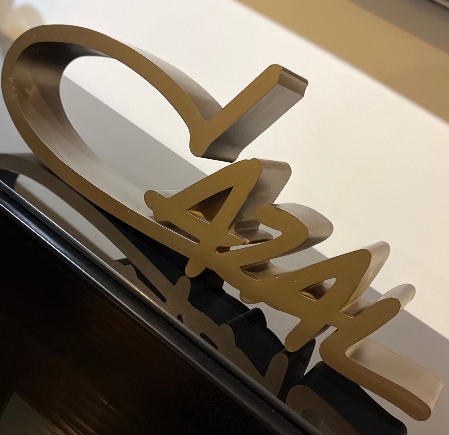 Cazal Logo Retail Countertop Display- 3D Sign- In Great Condition - Bronze