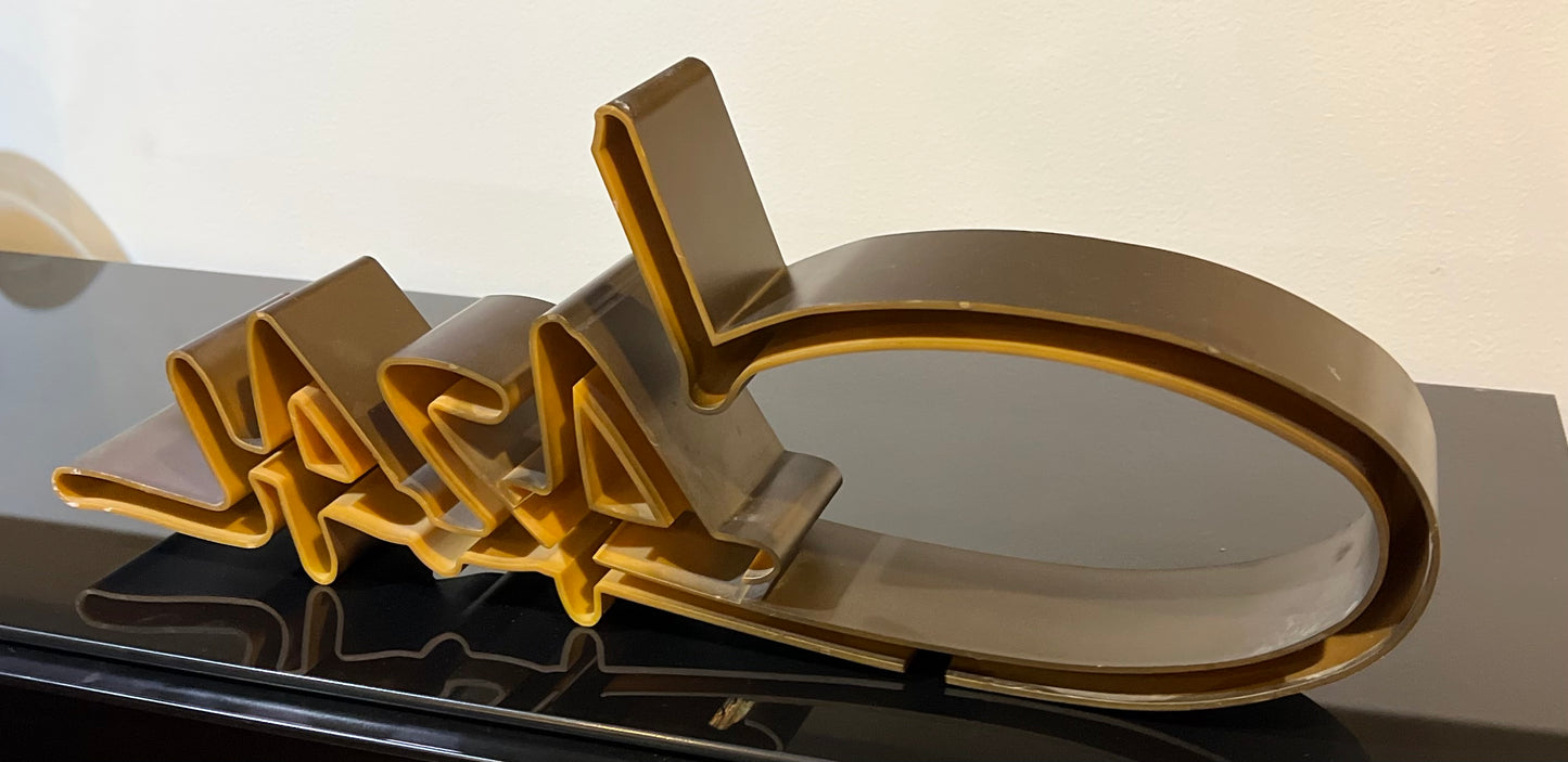 Cazal Logo Retail Countertop Display- 3D Sign- In Great Condition - Bronze