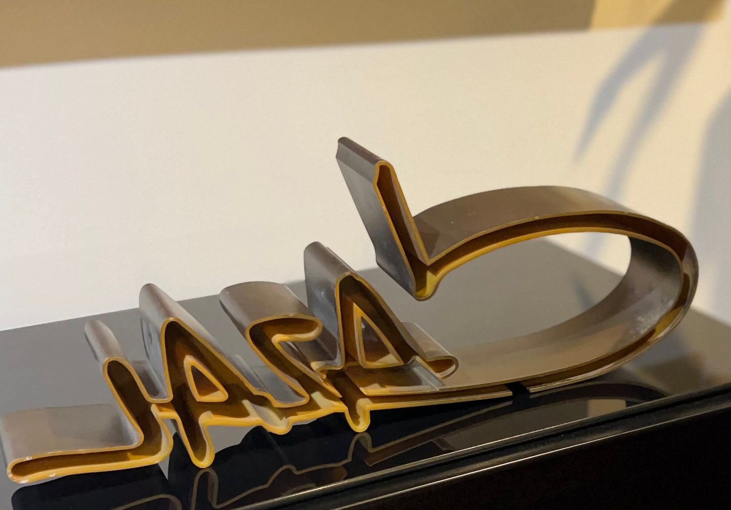 Cazal Logo Retail Countertop Display- 3D Sign- In Great Condition - Bronze