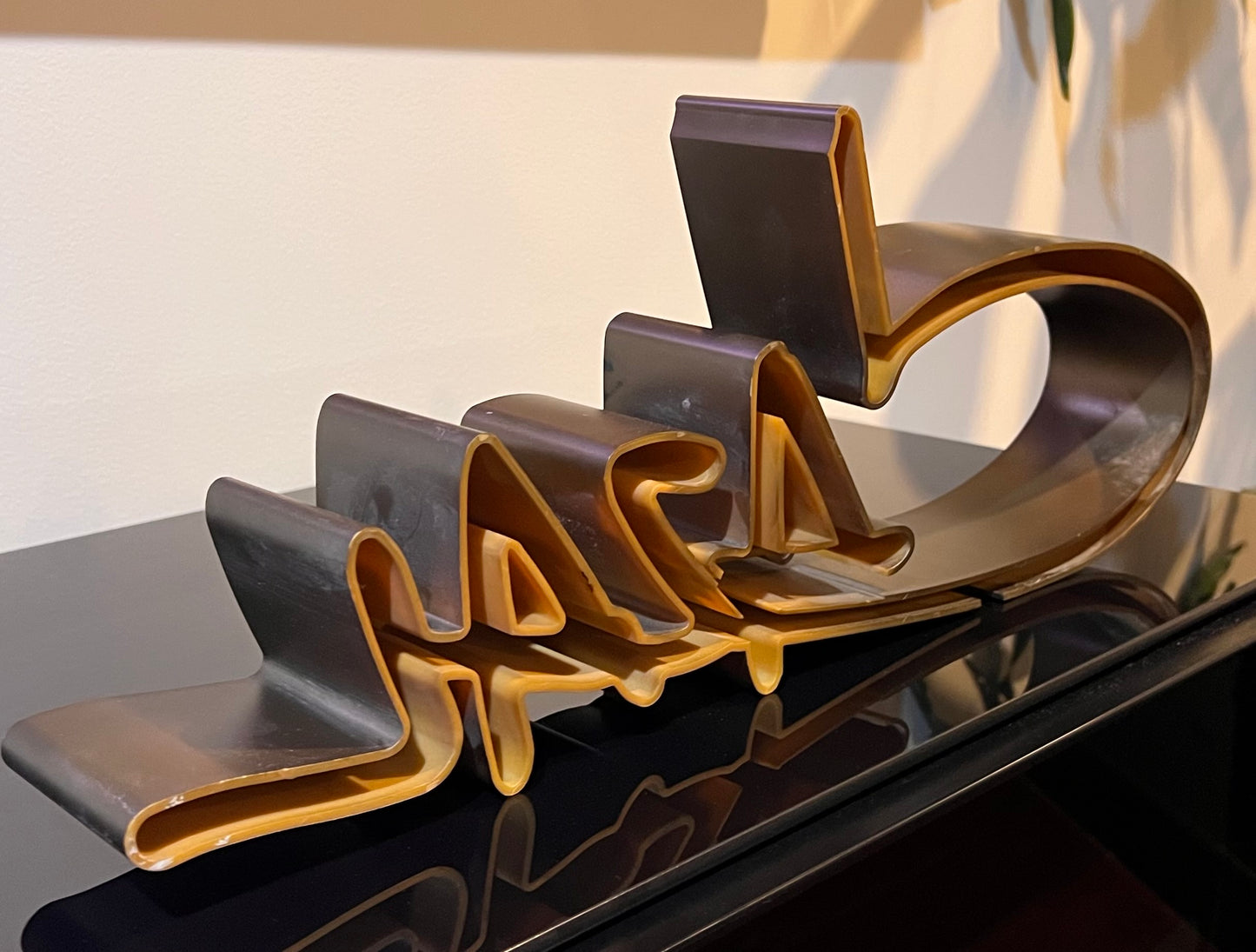 Cazal Logo Retail Countertop Display- 3D Sign- In Great Condition - Bronze