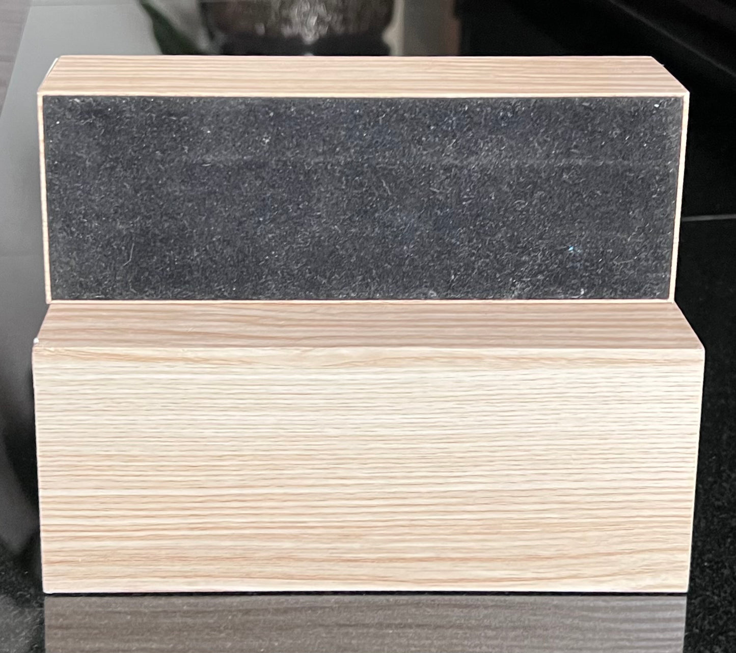 Bentley: Leather Stitched-Embossed-On Wood-Countertop Display-Very Rare Two Piece Set