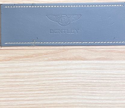 Bentley: Leather Stitched-Embossed-On Wood-Countertop Display-Very Rare Two Piece Set