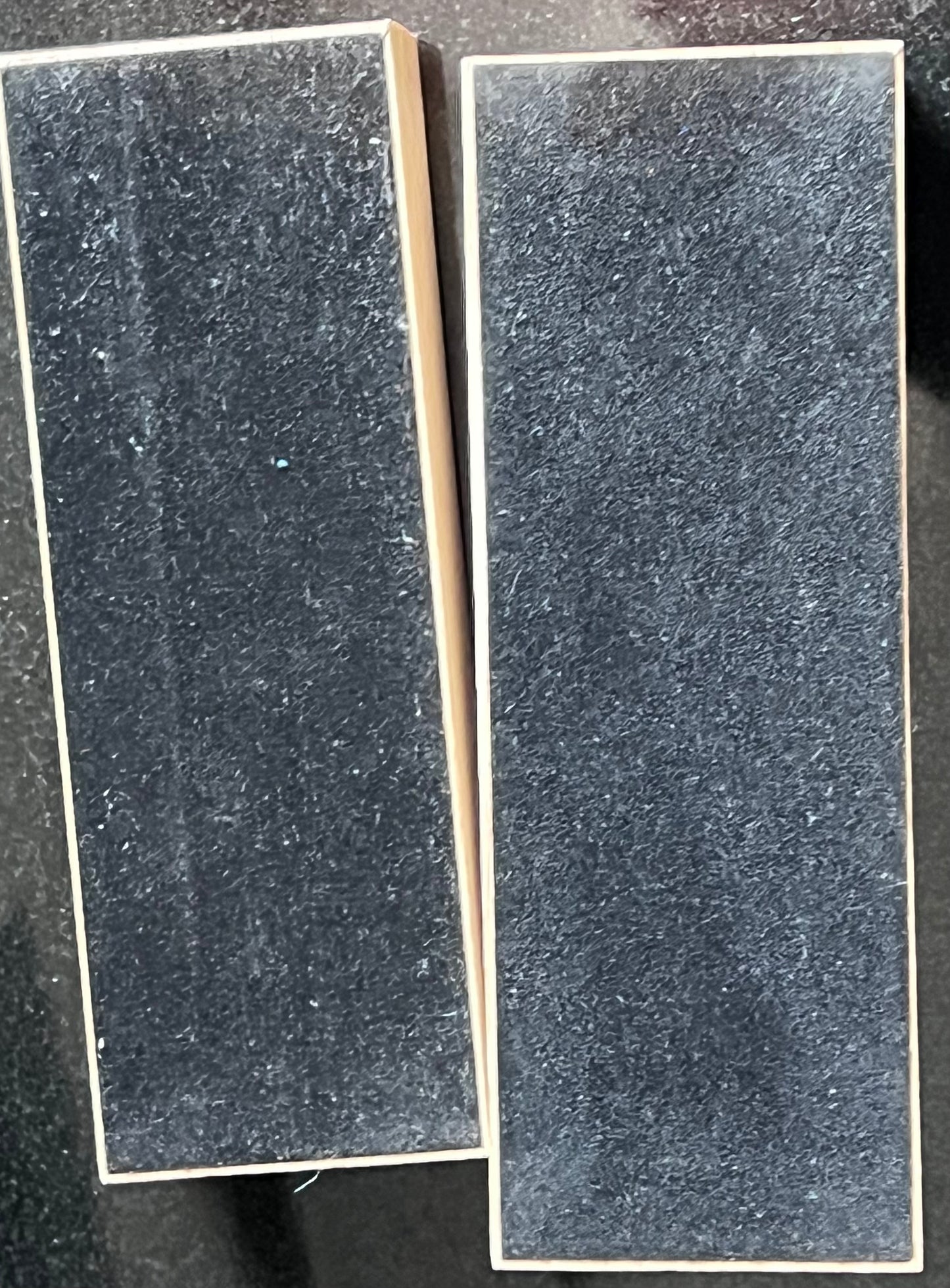 Bentley: Leather Stitched-Embossed-On Wood-Countertop Display-Very Rare Two Piece Set