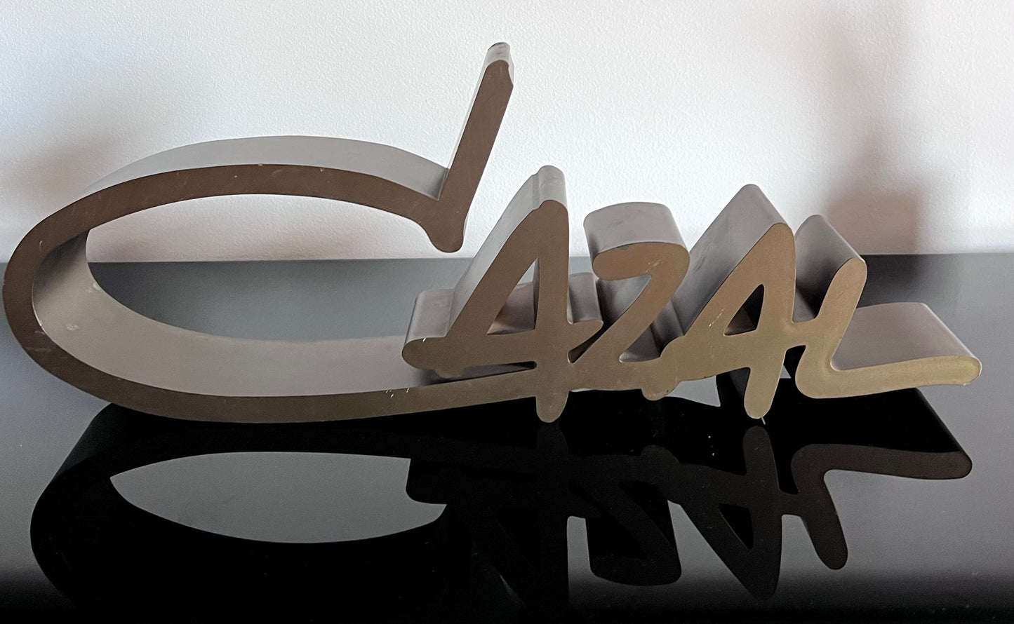 Cazal Logo Retail Countertop Display- 3D Sign- In Great Condition - Bronze