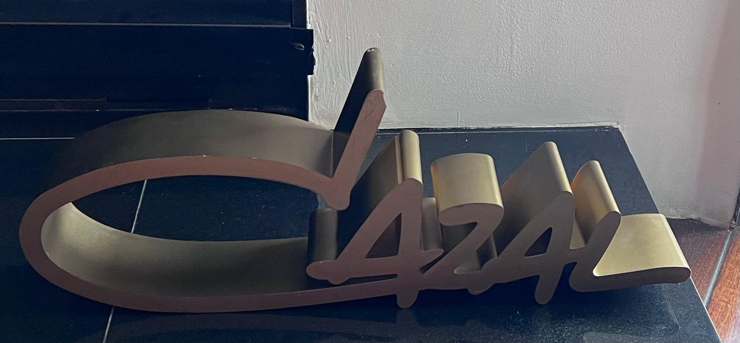 Cazal Logo Retail Countertop Display- 3D Sign- In Great Condition - Bronze
