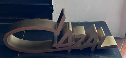 Cazal Logo Retail Countertop Display- 3D Sign- In Great Condition - Bronze