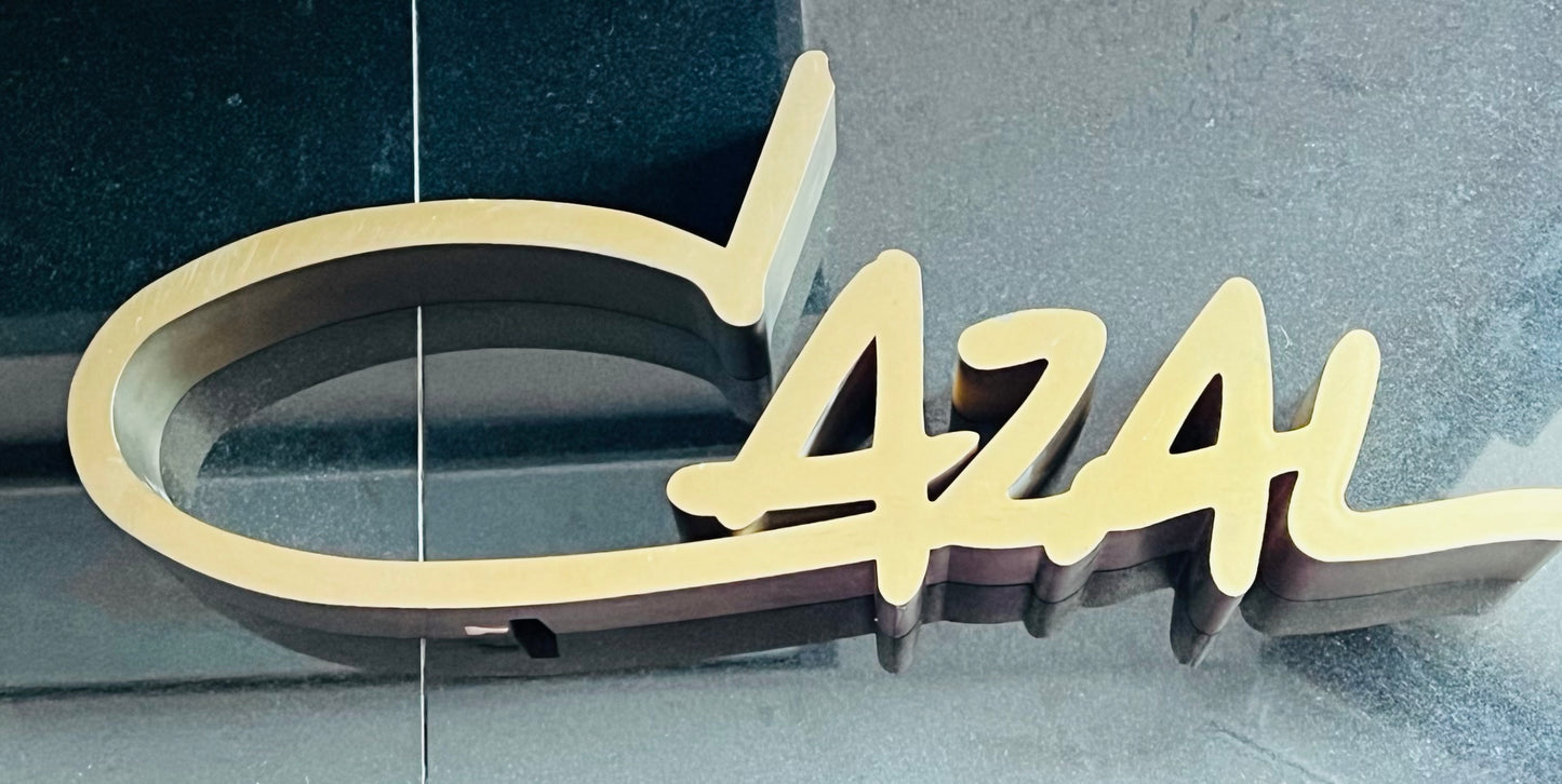 Cazal Logo Retail Countertop Display- 3D Sign- In Great Condition - Bronze