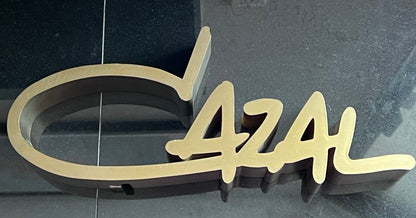 Cazal Logo Retail Countertop Display- 3D Sign- In Great Condition - Bronze