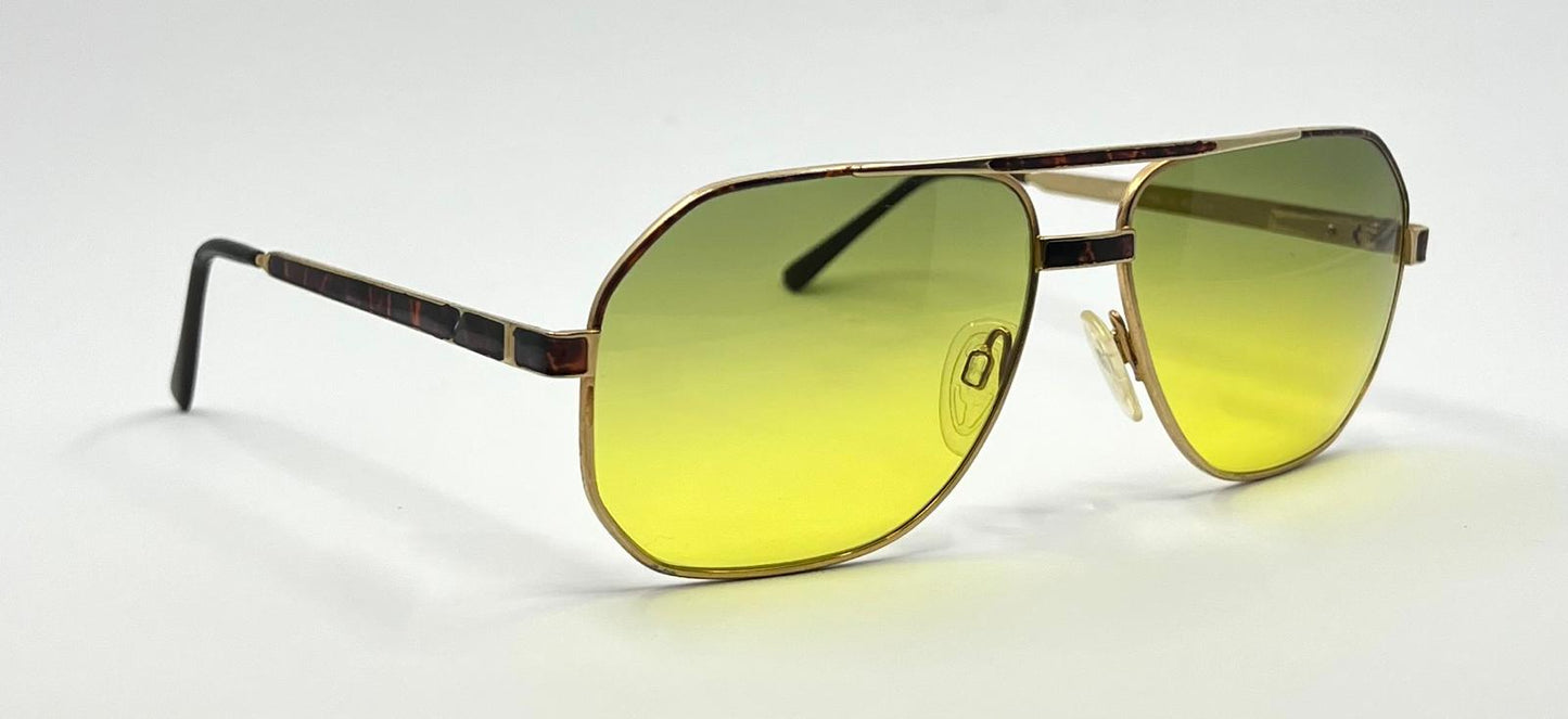 Leopard by Felini Reno Aviator Vintage Sunglasses w/ New Grandient Tinted Lenses