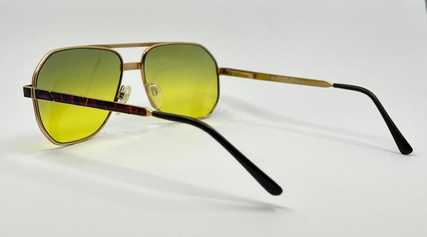 Leopard by Felini Reno Aviator Vintage Sunglasses w/ New Grandient Tinted Lenses