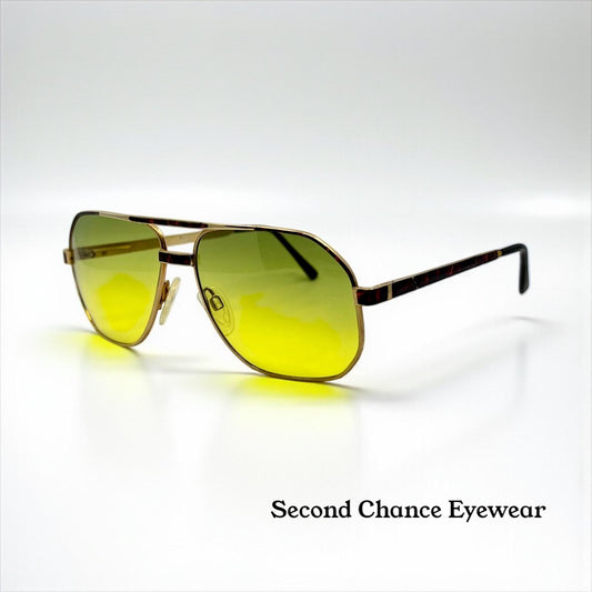 Leopard by Felini Reno Aviator Vintage Sunglasses w/ New Grandient Tinted Lenses