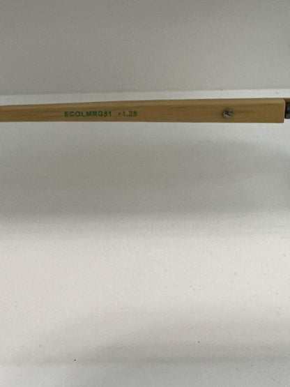 Ecospek Bamboo Reading Glasses Oval Rimless Gold, Slim Classic | Brand New