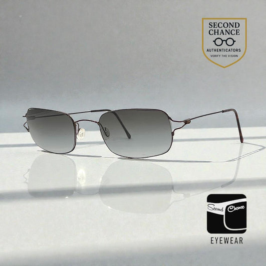 Vintage OB 103 Rimless Sunglasses – Dark Metal Frame – Smoke Gradient Lenses – Unworn Vintage