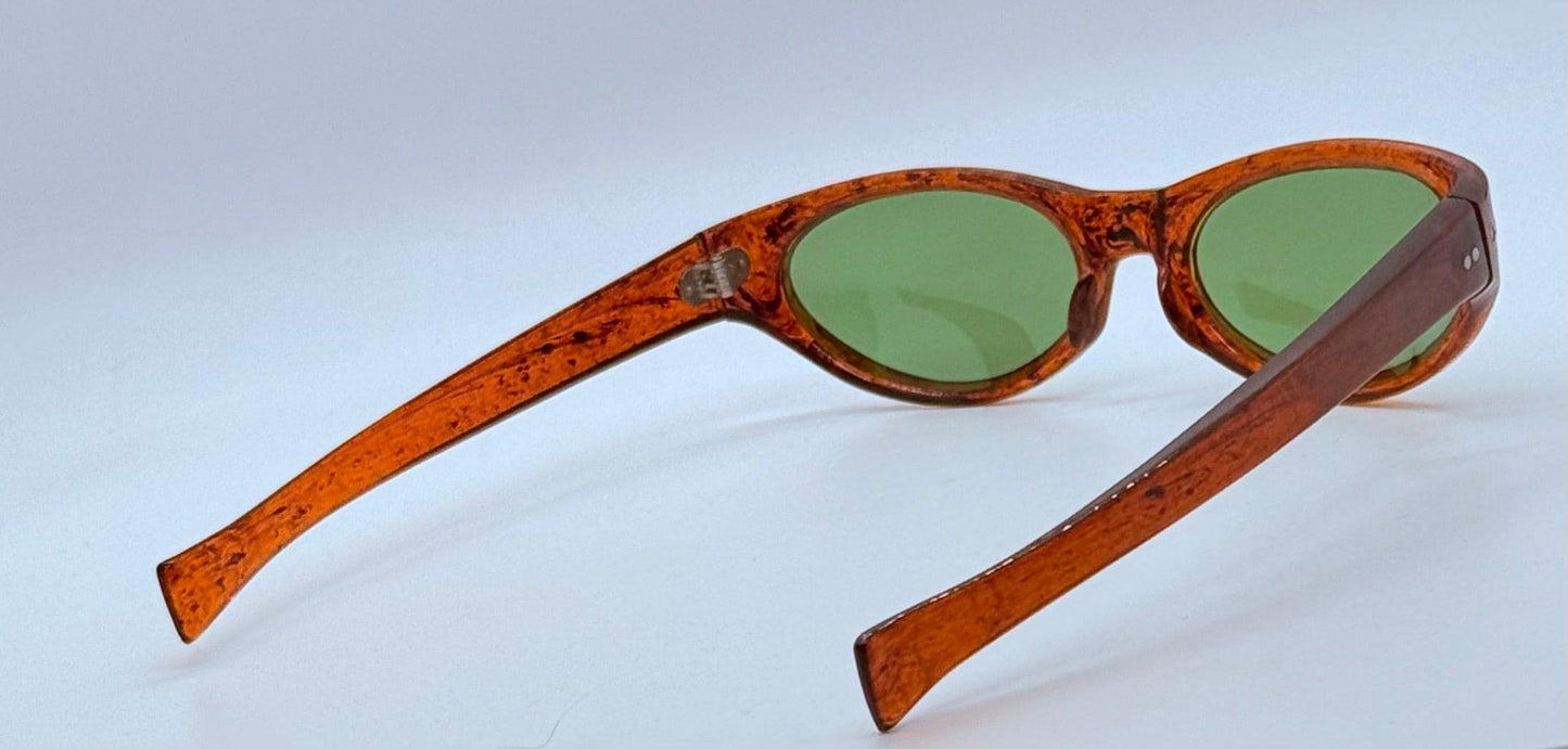 Cool-Ray Polaroid 125 Vintage Sunglasses W|New, Custom Bottle Green Lenses