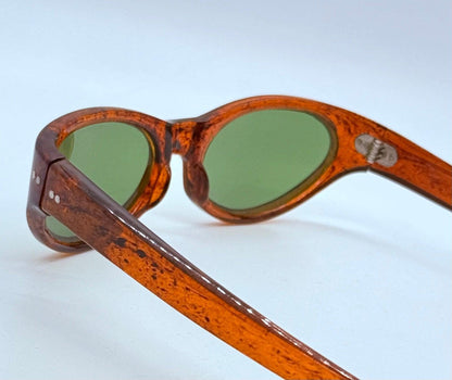 Cool-Ray Polaroid 125 Vintage Sunglasses W|New, Custom Bottle Green Lenses