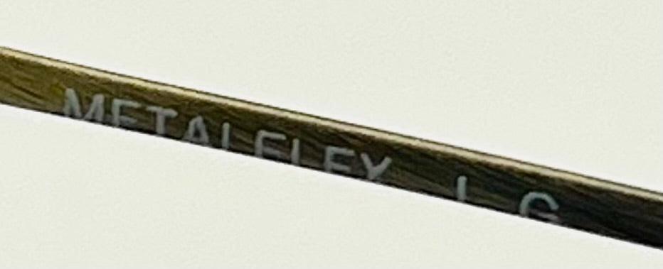 Metalflex Lg Vintage Sunglasses-Half Rim Wire Frame-Brown Lenses-Italy-55Mm