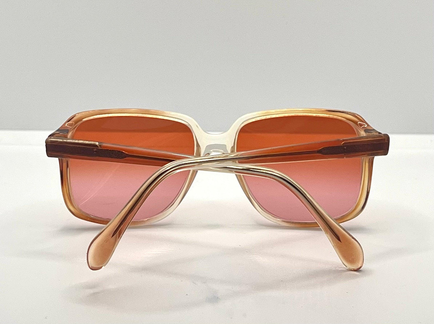 Fr 150 – Vintage European Amber Sunglasses W|New, Custom Gradient Rose Lenses