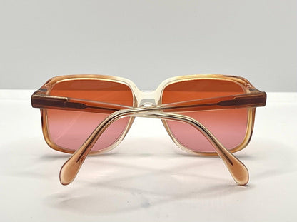Fr 150 – Vintage European Amber Sunglasses W|New, Custom Gradient Rose Lenses