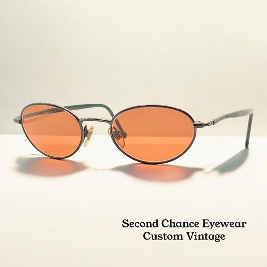Vintage Revo 1121 Oval Gunmetal Sunglasses – Spring Hinges – Custom Day|Night Tint Lenses – 45-20-135 – Made In Italy