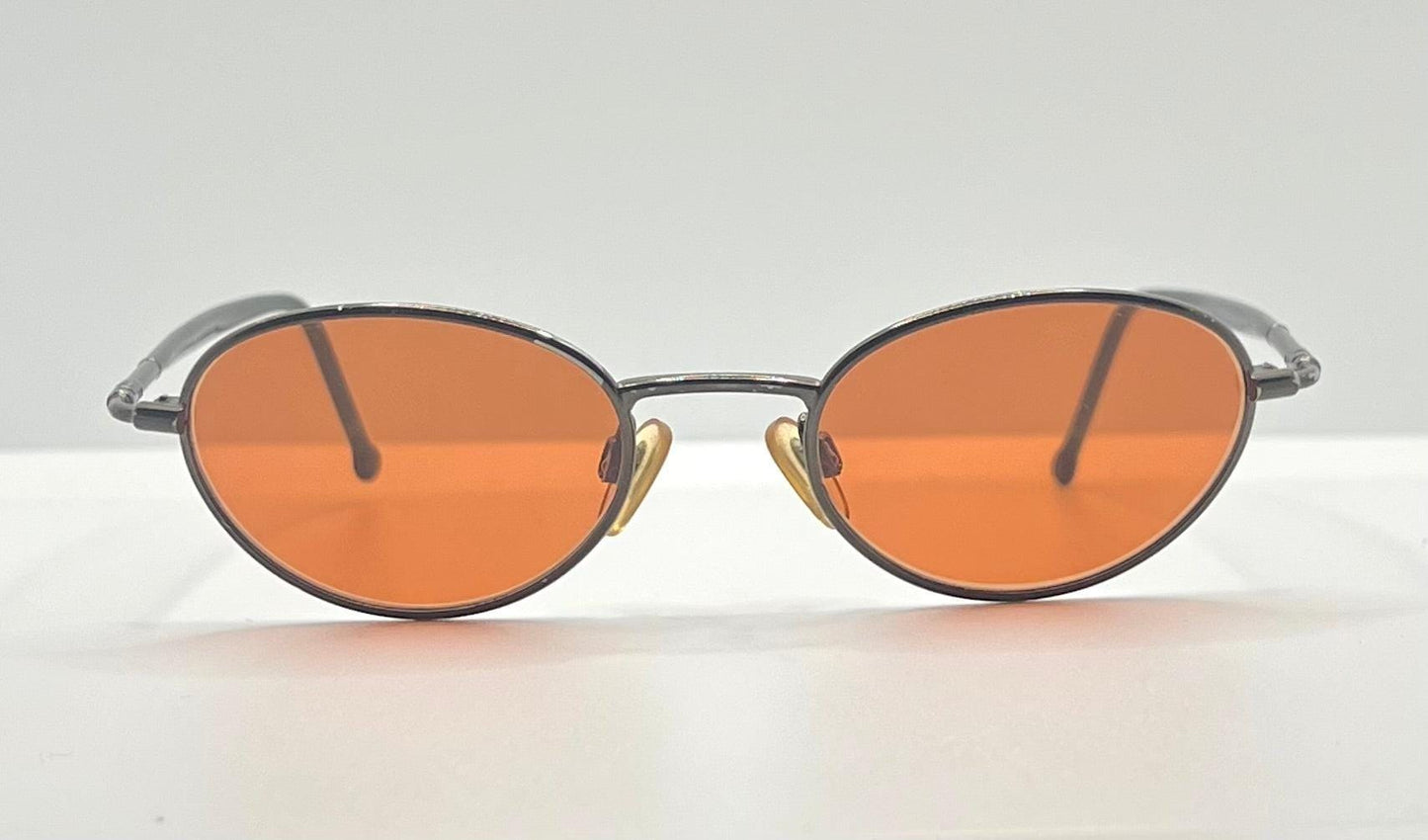 Vintage Revo 1121 Oval Gunmetal Sunglasses – Spring Hinges – Custom Day|Night Tint Lenses – 45-20-135 – Made In Italy