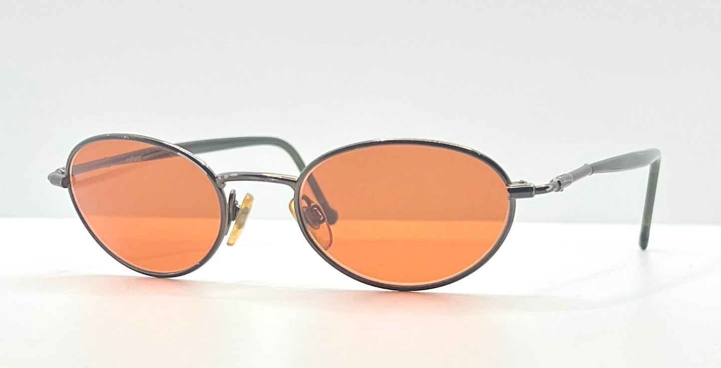 Vintage Revo 1121 Oval Gunmetal Sunglasses – Spring Hinges – Custom Day|Night Tint Lenses – 45-20-135 – Made In Italy
