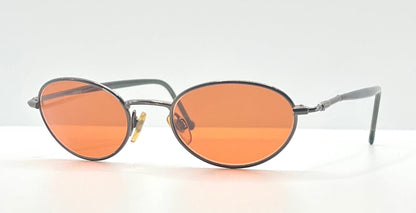 Vintage Revo 1121 Oval Gunmetal Sunglasses – Spring Hinges – Custom Day|Night Tint Lenses – 45-20-135 – Made In Italy