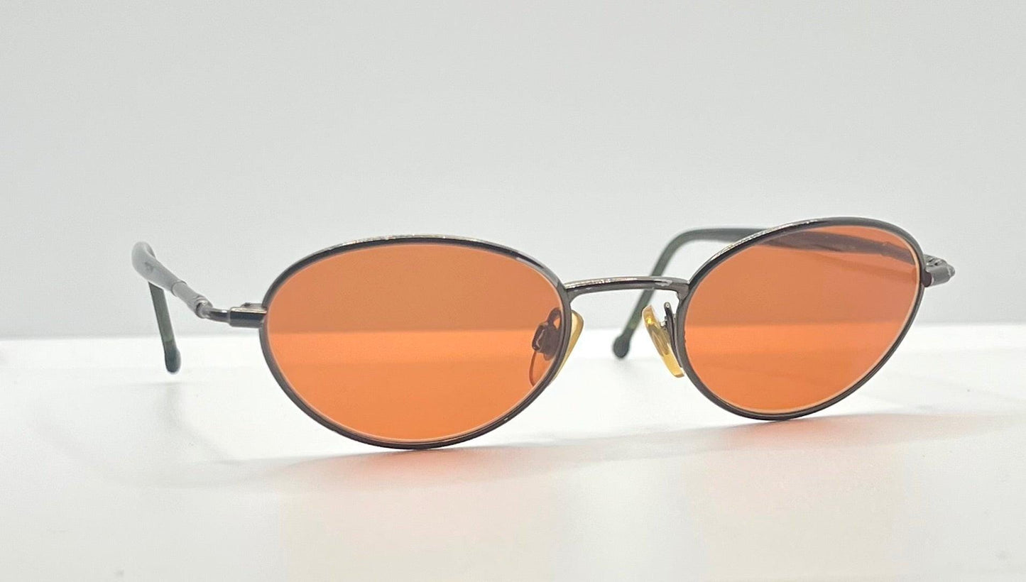 Vintage Revo 1121 Oval Gunmetal Sunglasses – Spring Hinges – Custom Day|Night Tint Lenses – 45-20-135 – Made In Italy