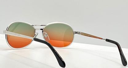 Nos Suzy Gilt Vintage Silver Aviator Sunglasses W|New, Custom Sunset Fade Gradient Lenses