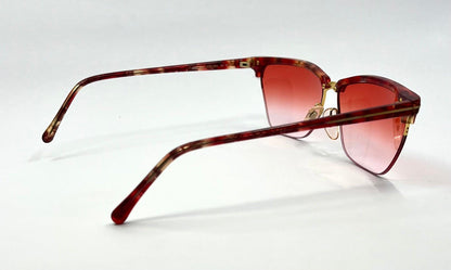 Gianni Versace 343 959 Semi Rimless Vintage Sunglasses w|New Red Havana Custom Gradient tinted Lenses