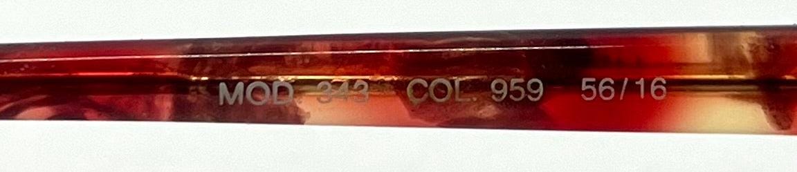 Gianni Versace 343 959 Semi Rimless Vintage Sunglasses w|New Red Havana Custom Gradient tinted Lenses