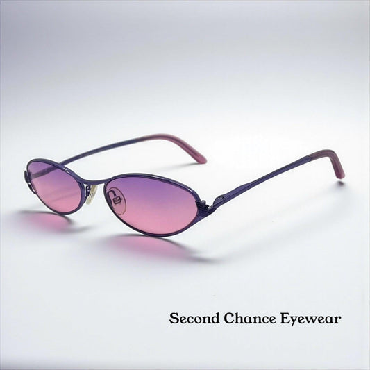 Emporio Armani Ea9189 P7C Oval Sunglasses-Y2K Vitnage W|New Purple Gradient Custom Lenses-Unworn